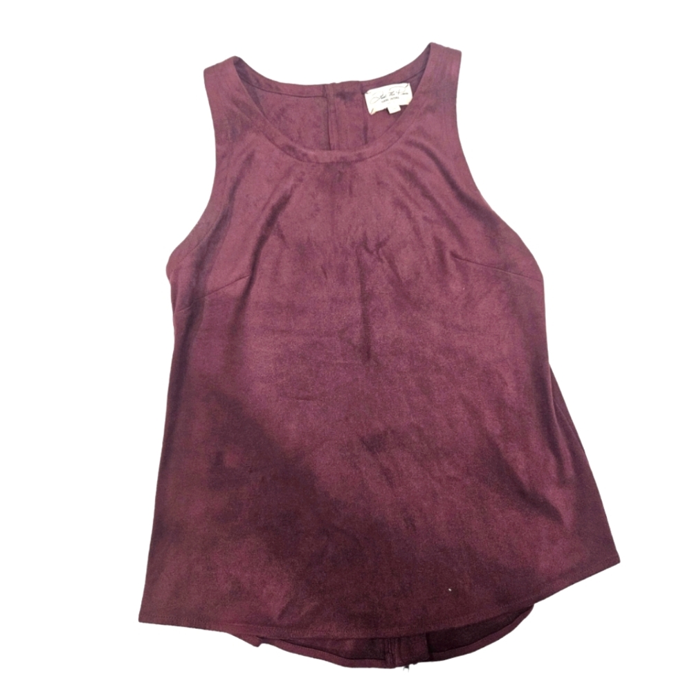 Feel the Piece Terre Jacobs Black Faux Suede Tank Top Sleeveless Dressy XS/S
